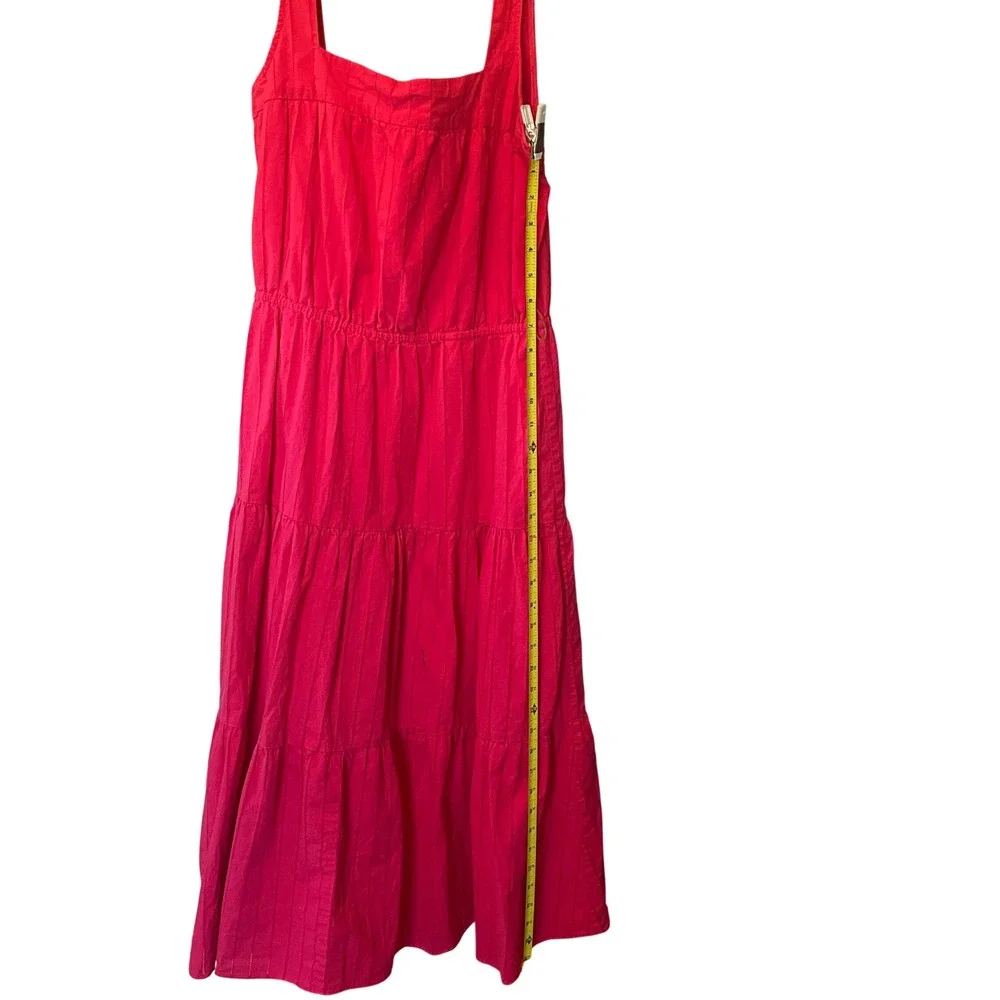 Womens‎ Boho Chic Coastal Tiered Midi Dress Small Nantucket Red Fisherman Preppy